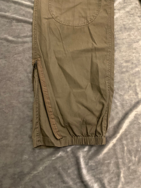 Beige parachute pants