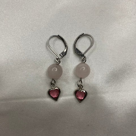 “Mystery of love” rose quartz earrings