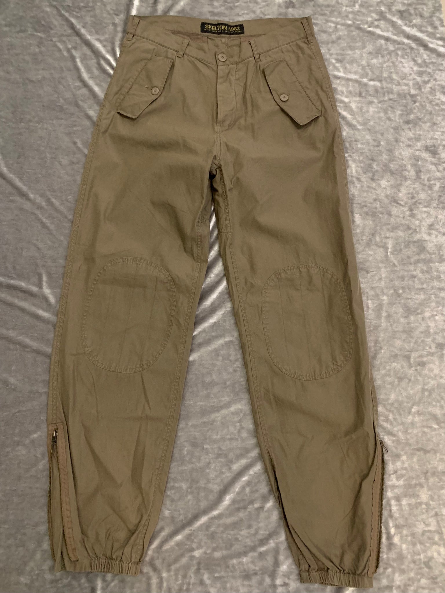 Beige parachute pants