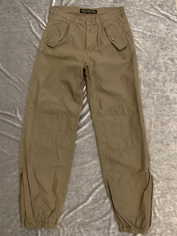 Beige parachute pants