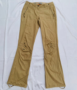 Beige parachute cargo pants