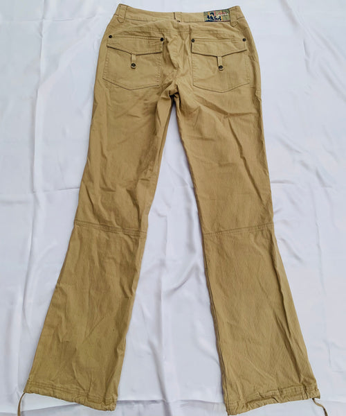 Beige parachute cargo pants