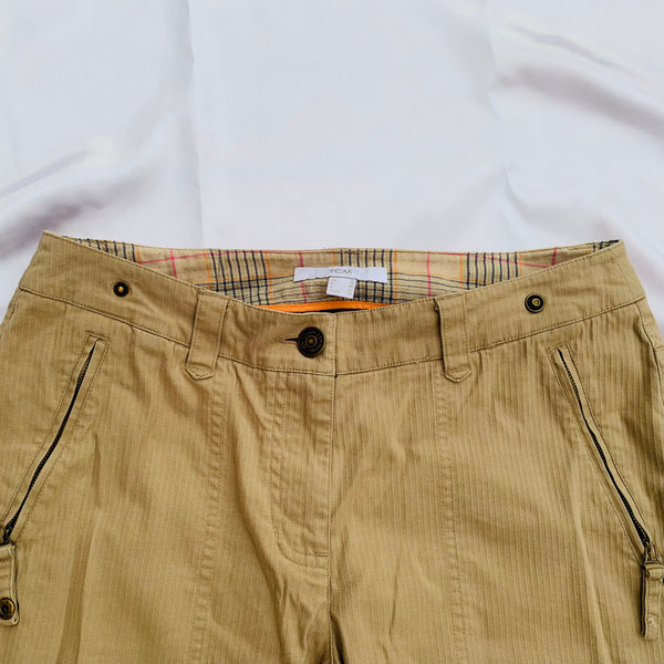 Beige parachute cargo pants