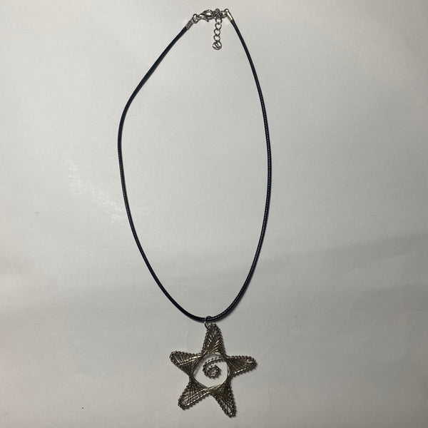 Spiral star cord necklace